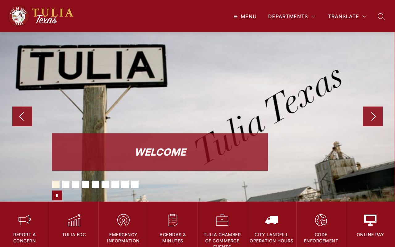 Swisher County Tulia warrant records: City of Tulia home page and municipal contact layout
